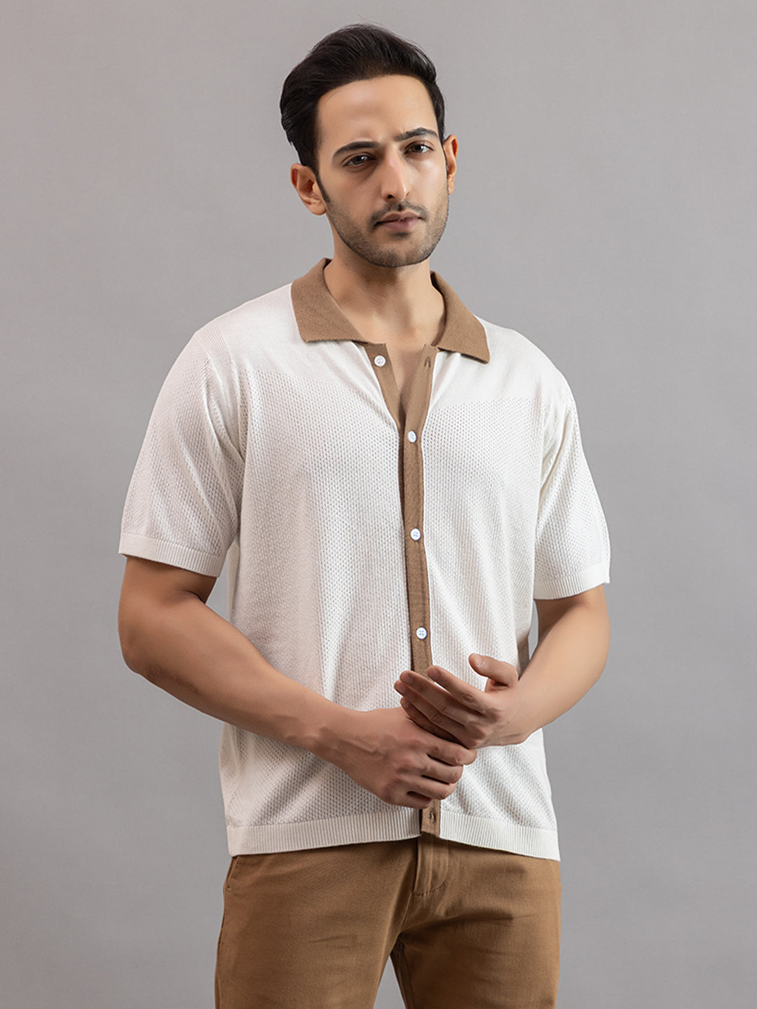 RELAXED REVERSE KNIT SHIRT