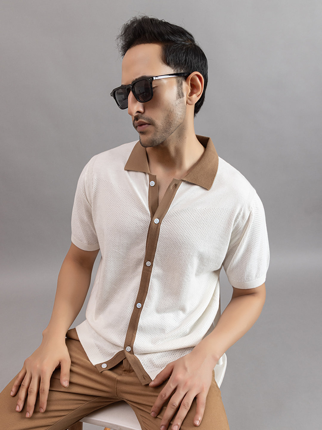 RELAXED REVERSE KNIT SHIRT