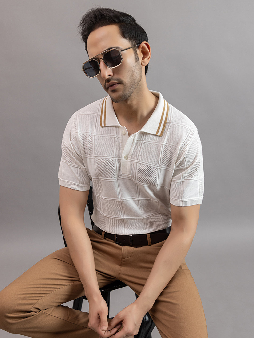 RELAXED REVERSE FINE KNIT POLO
