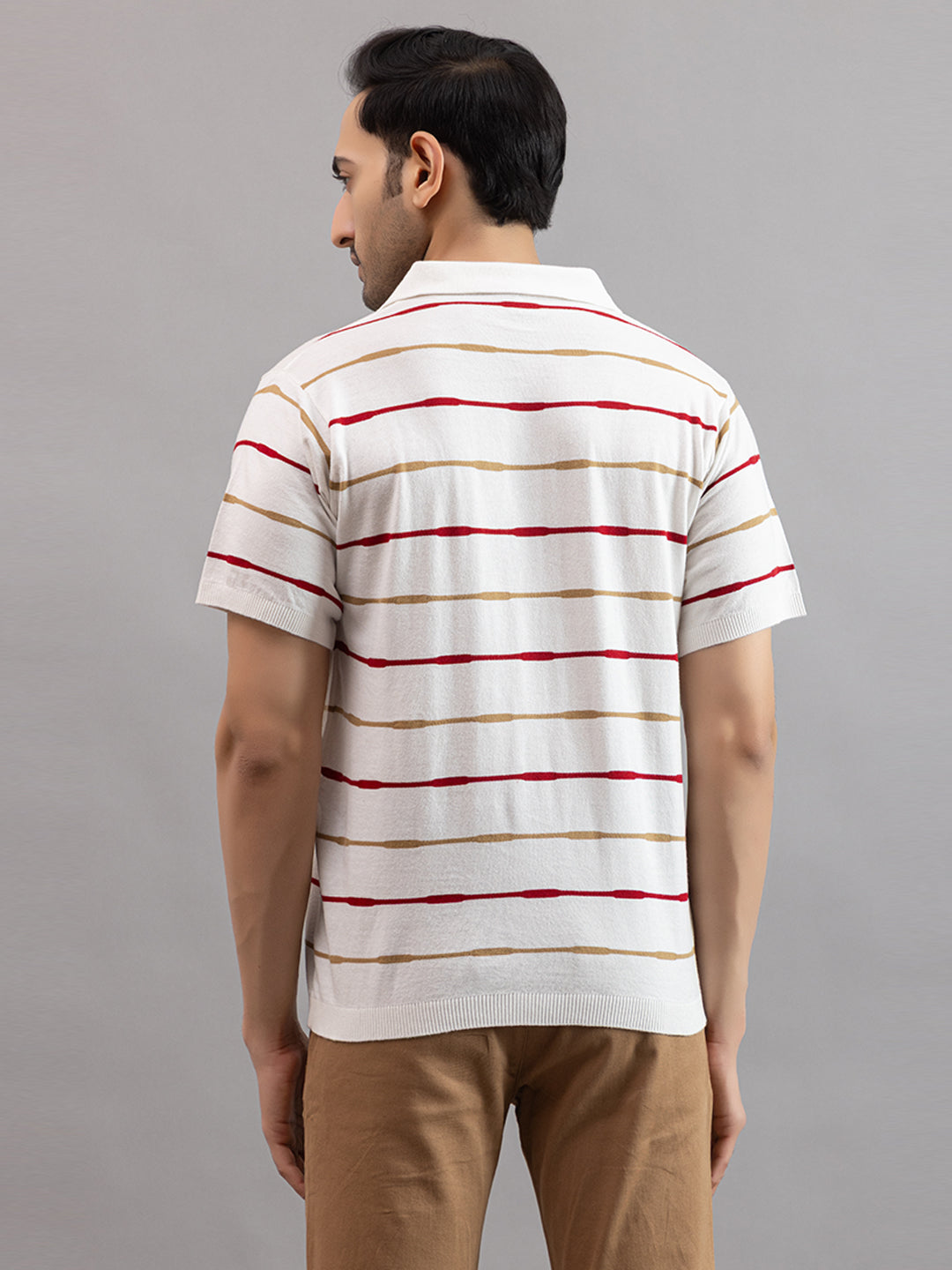 Homme fine knit stripe shirt