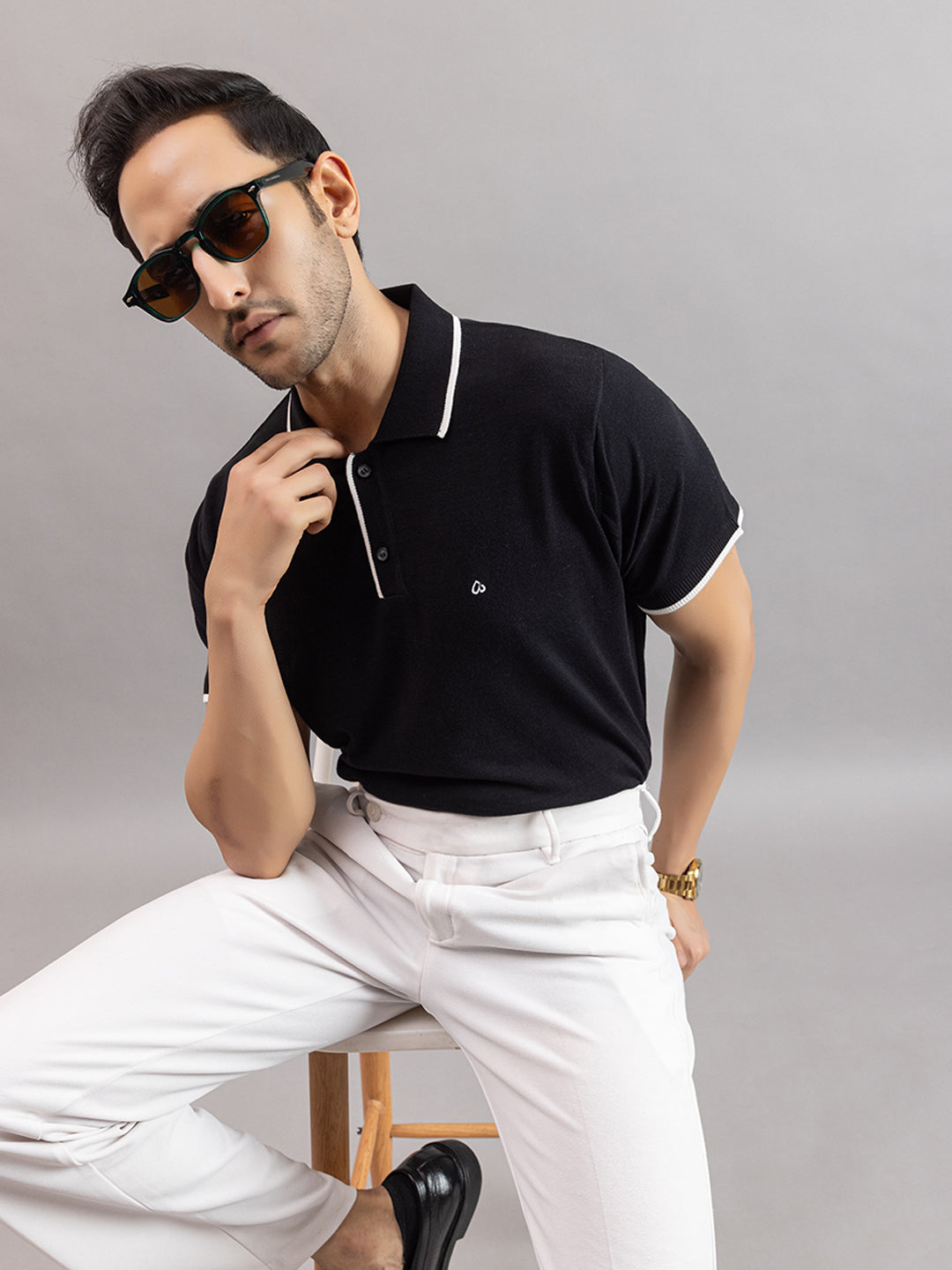 EXCLUSIVE FINEST RAGLAN SELF KNIT POLO