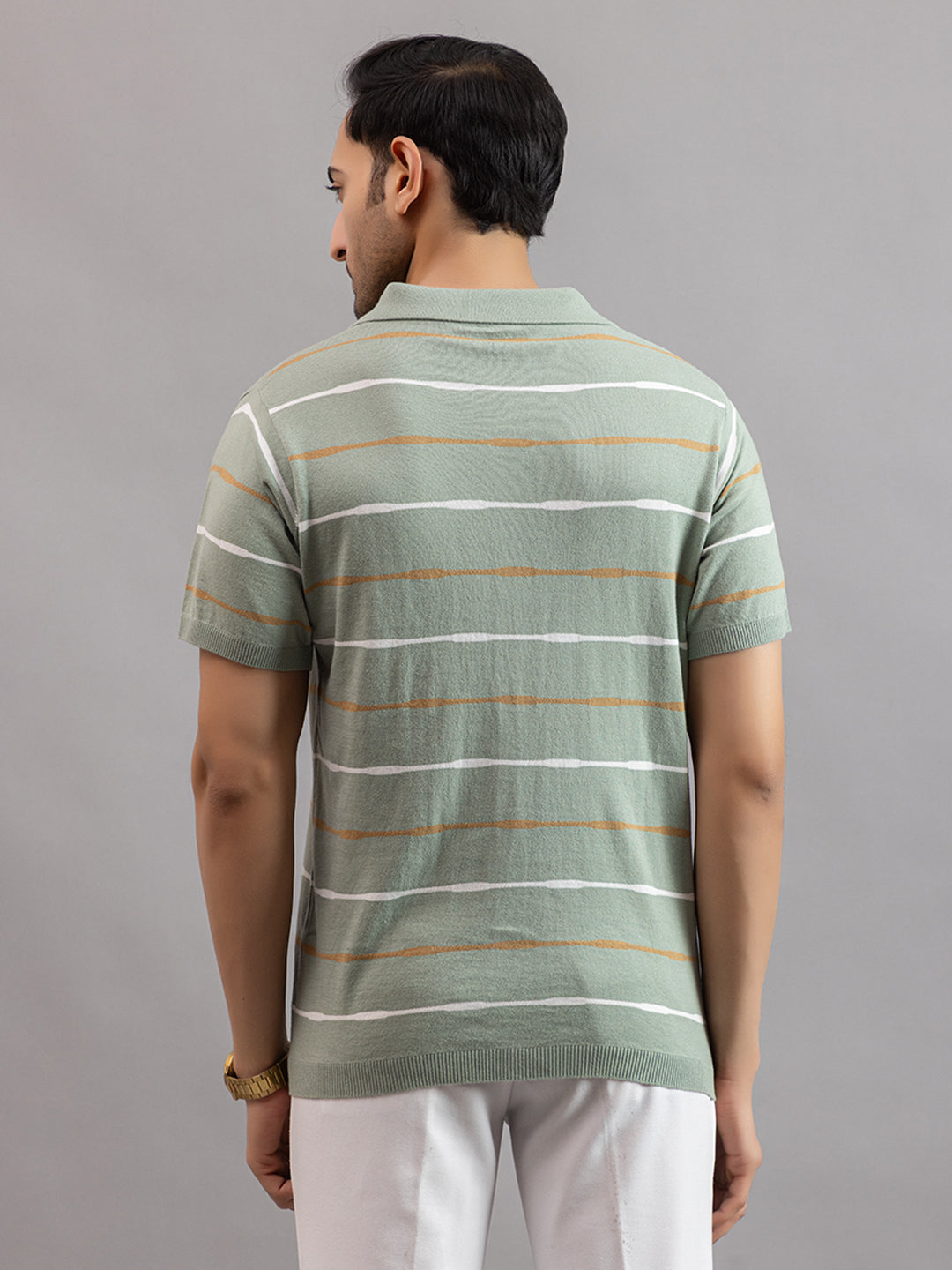 Homme fine knit stripe shirt