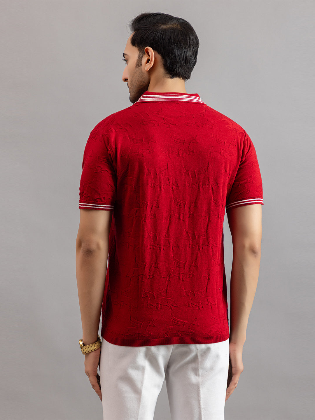 TEXTURED MUSTANG FINE KNIT POLO