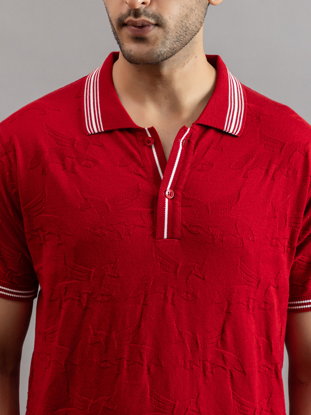 TEXTURED MUSTANG FINE KNIT POLO