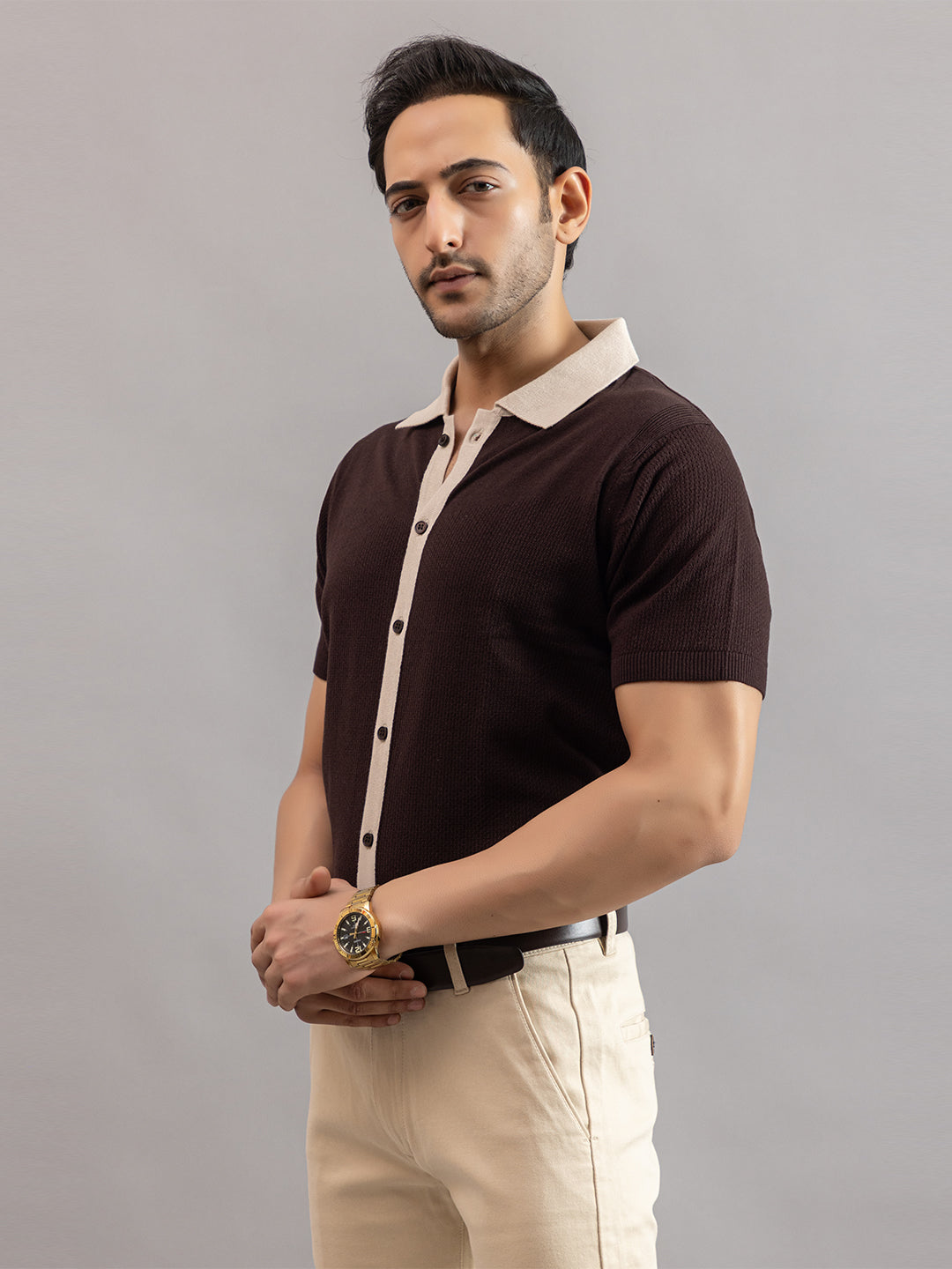 RELAXED REVERSE KNIT SHIRT