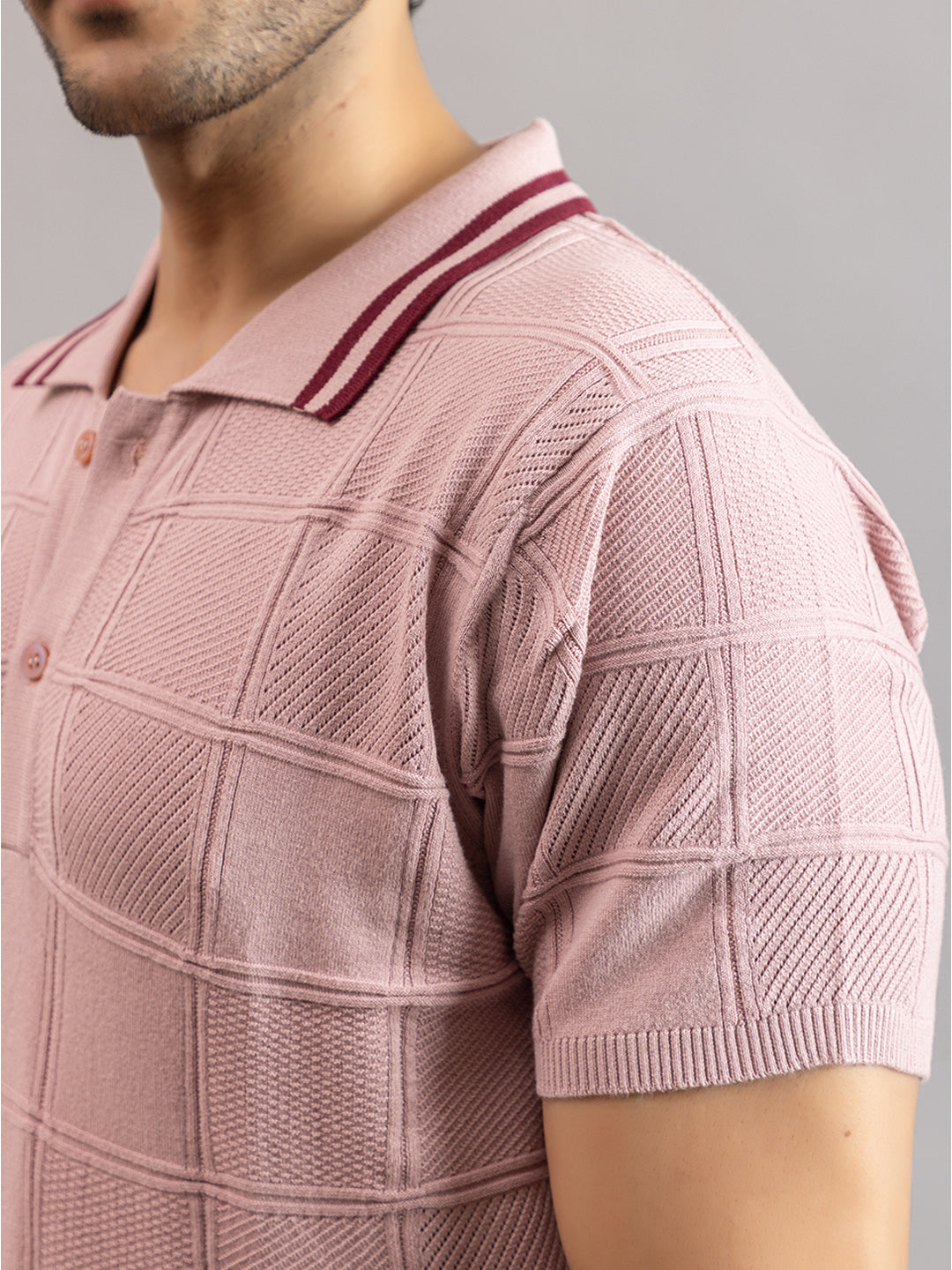 RELAXED REVERSE FINE KNIT POLO