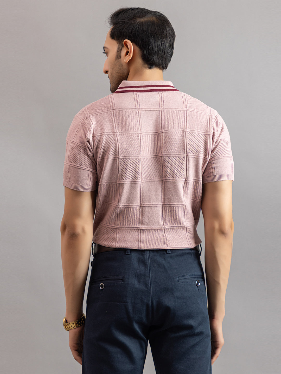 RELAXED REVERSE FINE KNIT POLO
