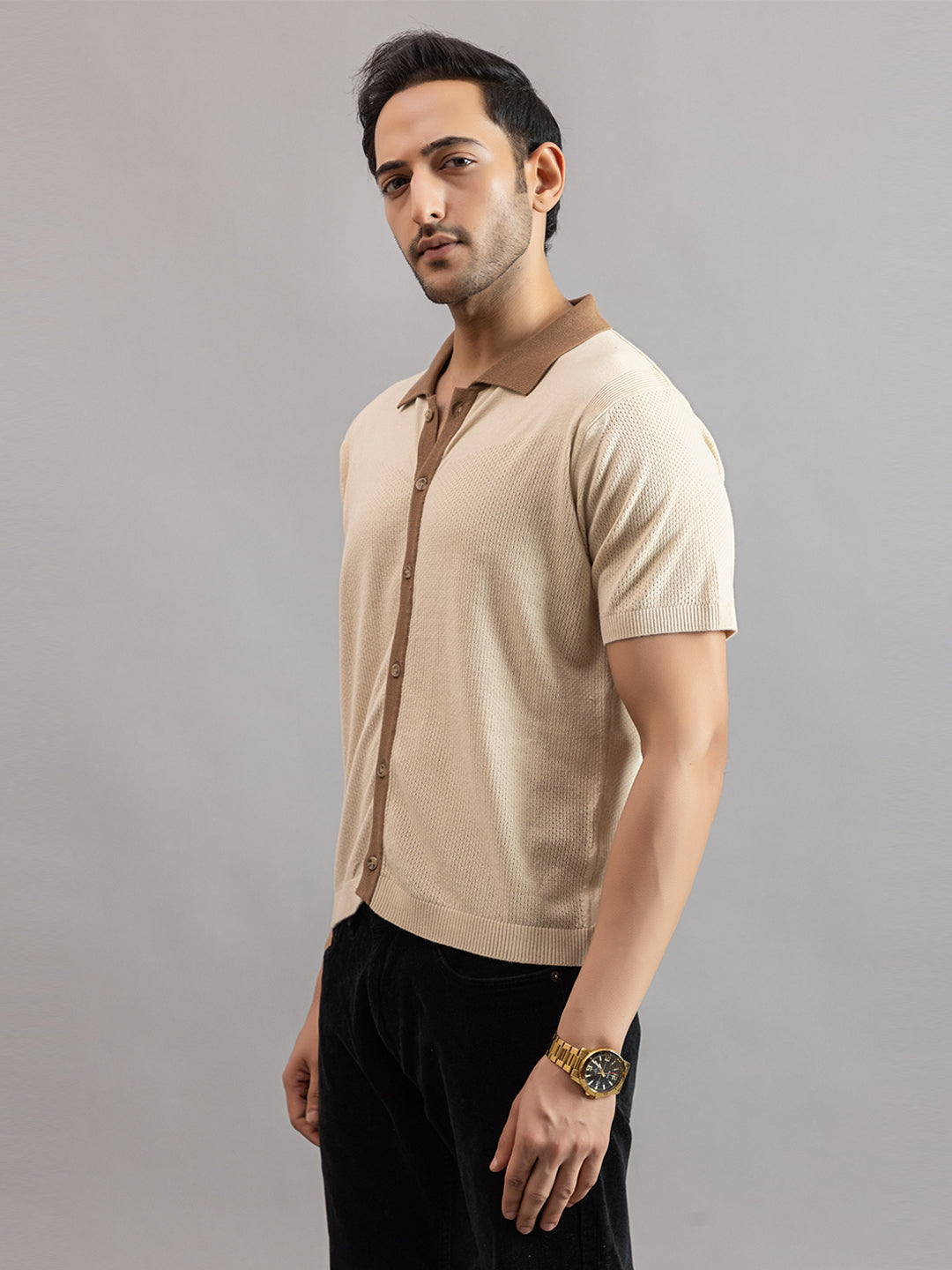 RELAXED REVERSE KNIT SHIRT