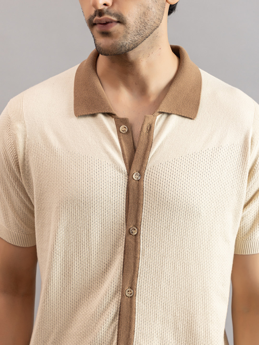 RELAXED REVERSE KNIT SHIRT
