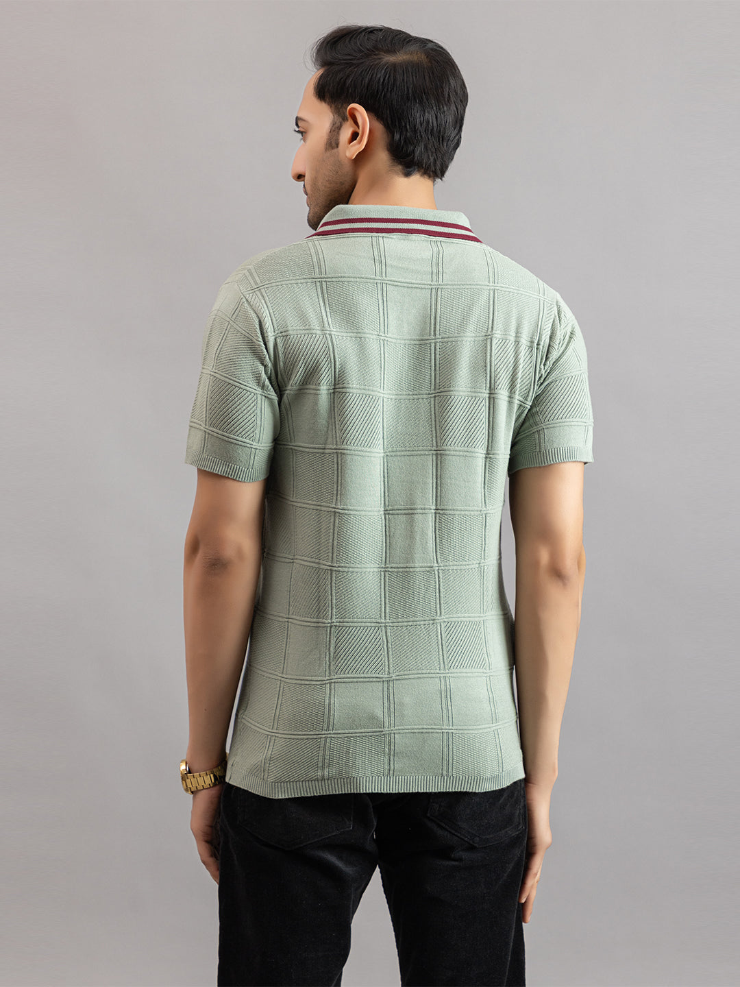 RELAXED REVERSE FINE KNIT POLO
