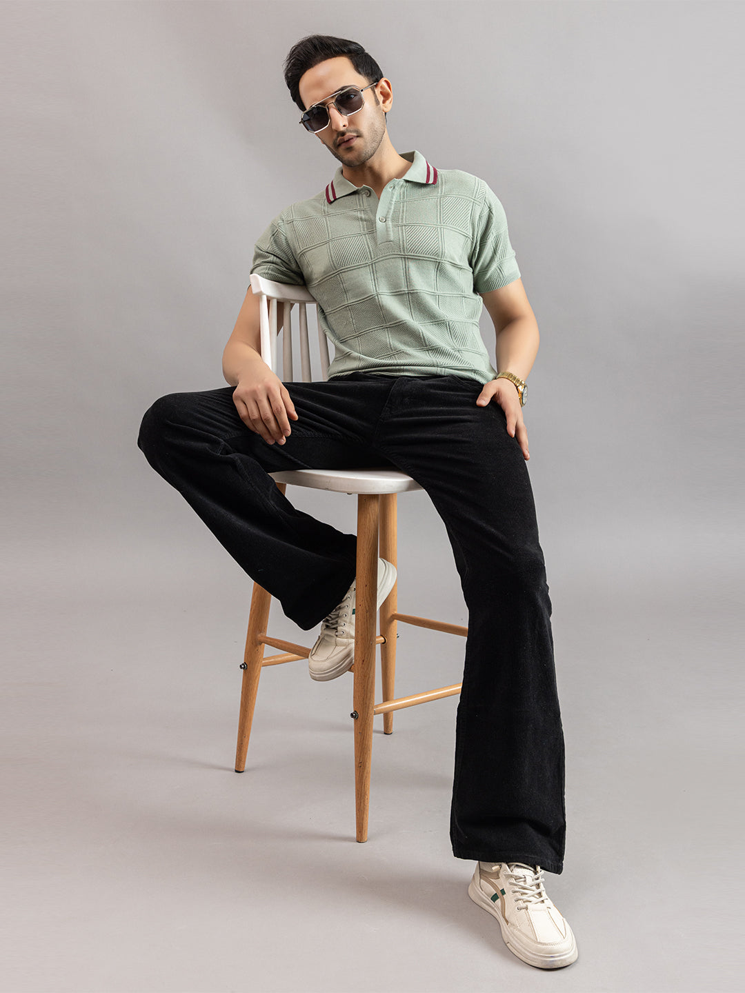 RELAXED REVERSE FINE KNIT POLO