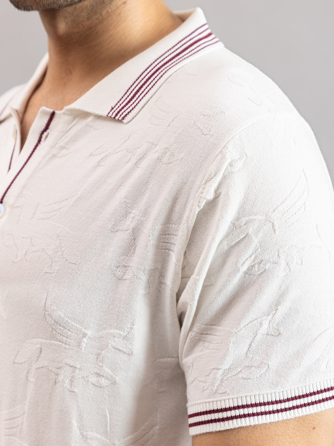 TEXTURED MUSTANG FINE KNIT POLO