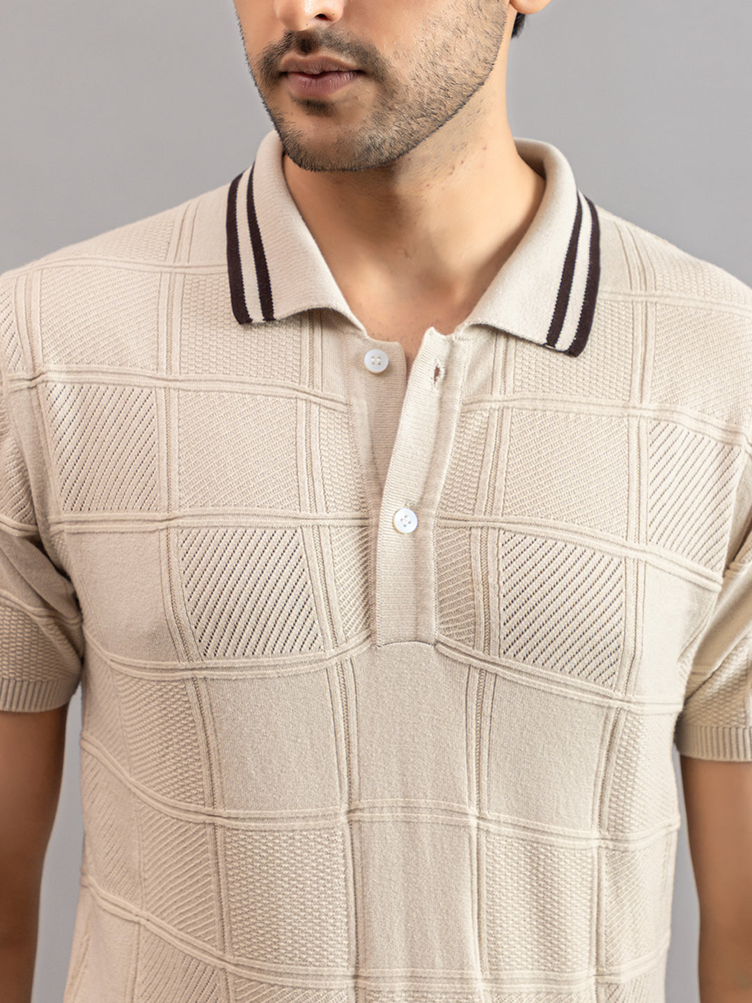 RELAXED REVERSE FINE KNIT POLO