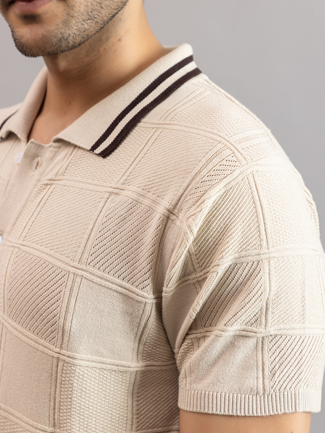 RELAXED REVERSE FINE KNIT POLO