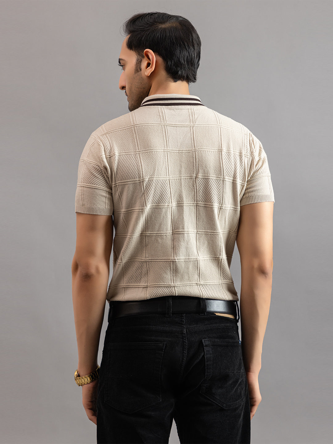 RELAXED REVERSE FINE KNIT POLO
