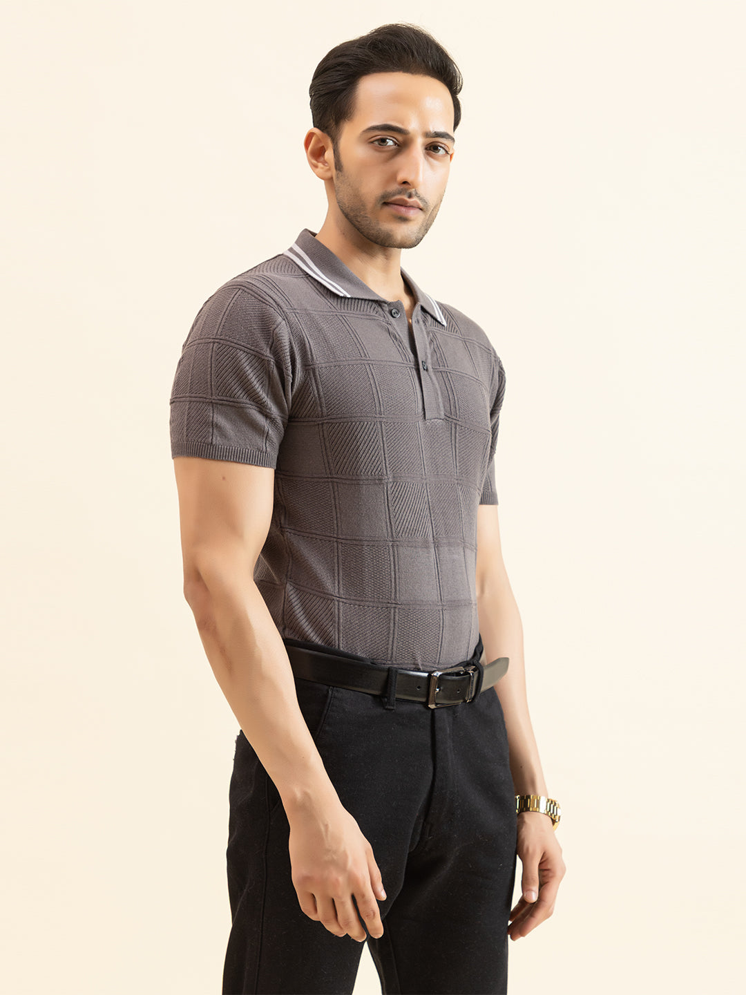 RELAXED REVERSE FINE KNIT POLO