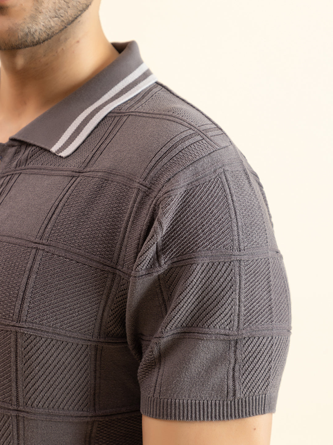 RELAXED REVERSE FINE KNIT POLO
