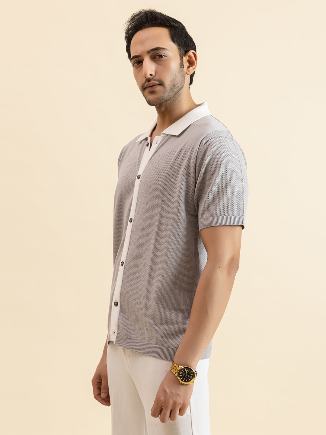 RELAXED REVERSE KNIT SHIRT