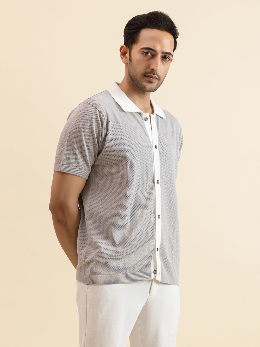RELAXED REVERSE KNIT SHIRT