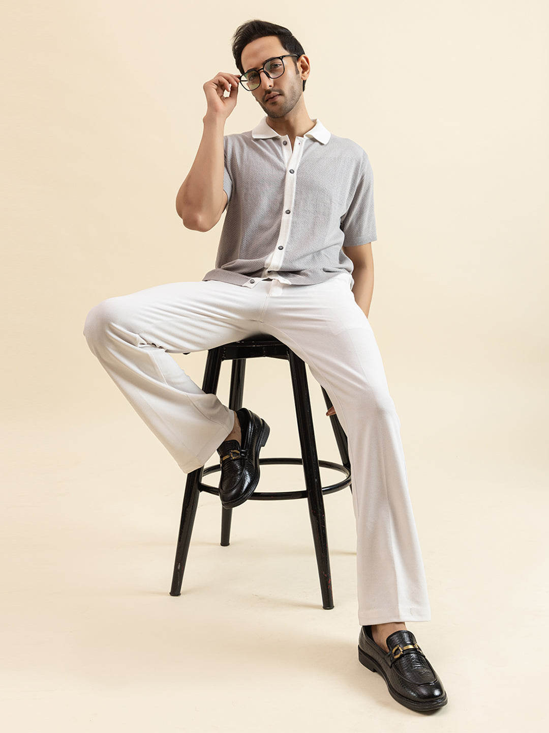 RELAXED REVERSE KNIT SHIRT