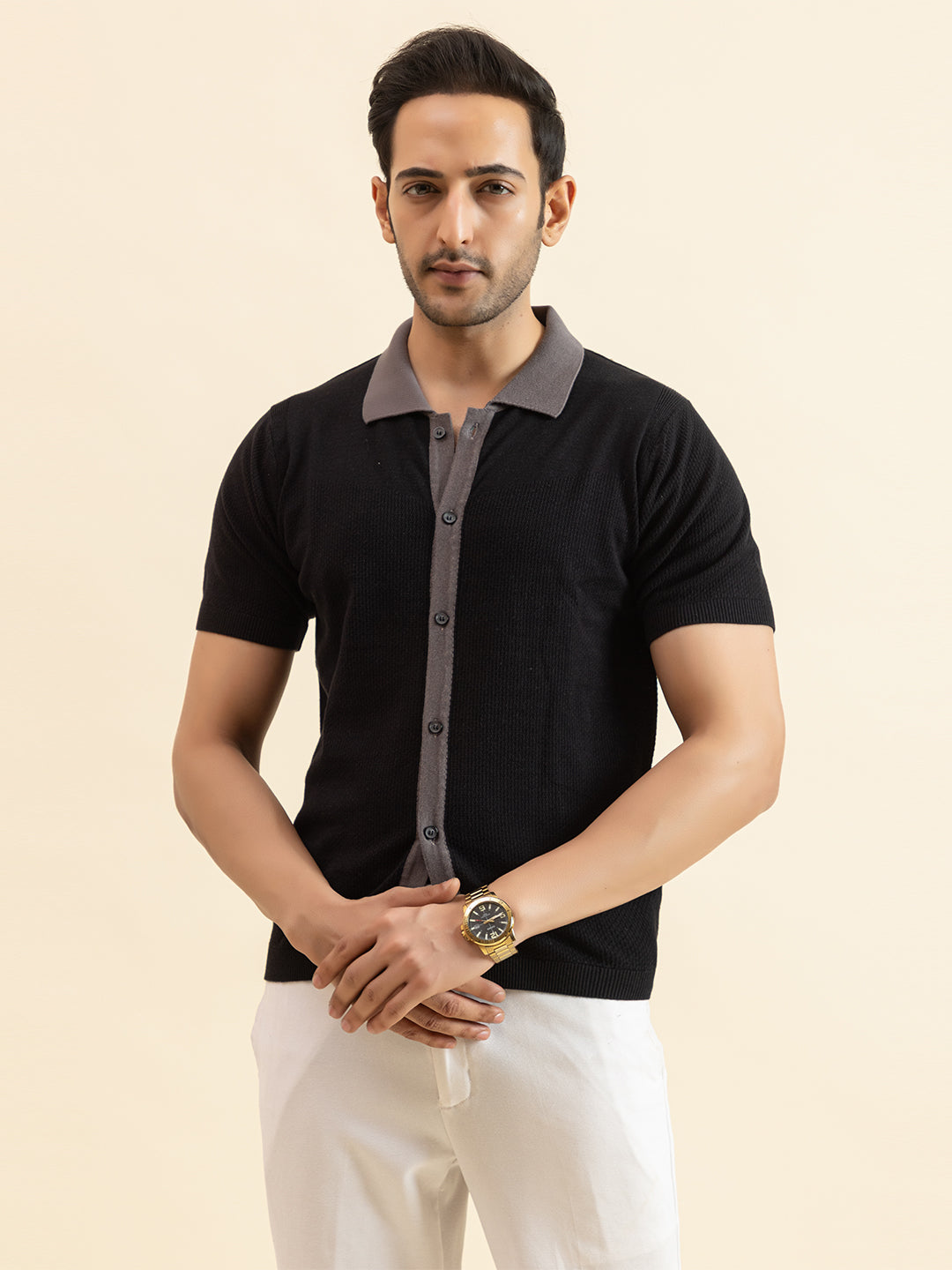 RELAXED REVERSE KNIT SHIRT