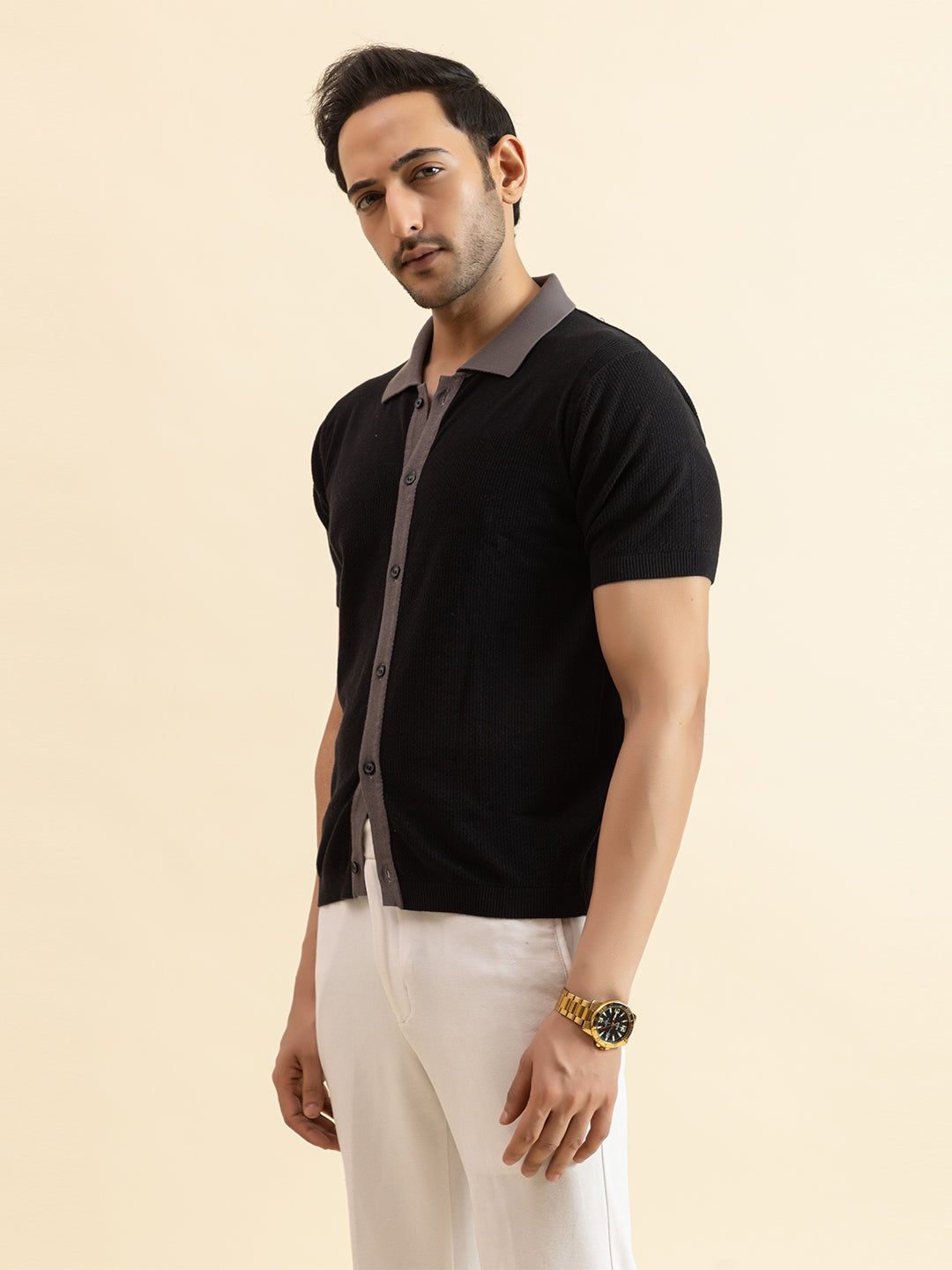 RELAXED REVERSE KNIT SHIRT