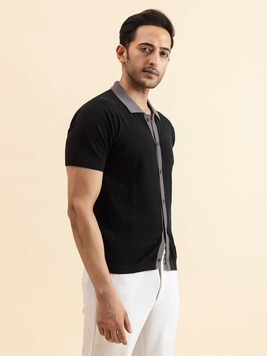 RELAXED REVERSE KNIT SHIRT