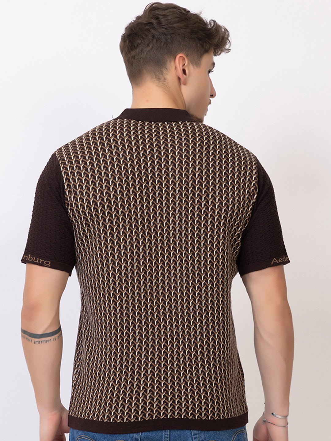 Y JAQUARD FINE KNIT POLO