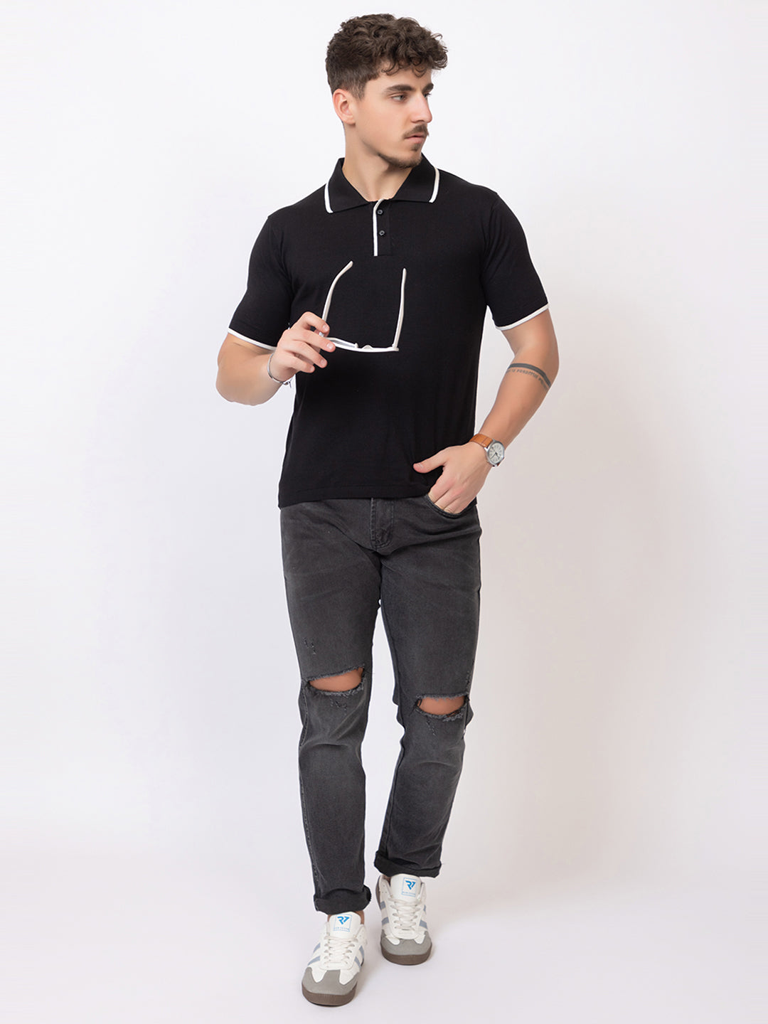 EXCLUSIVE FINEST RAGLAN SELF KNIT POLO