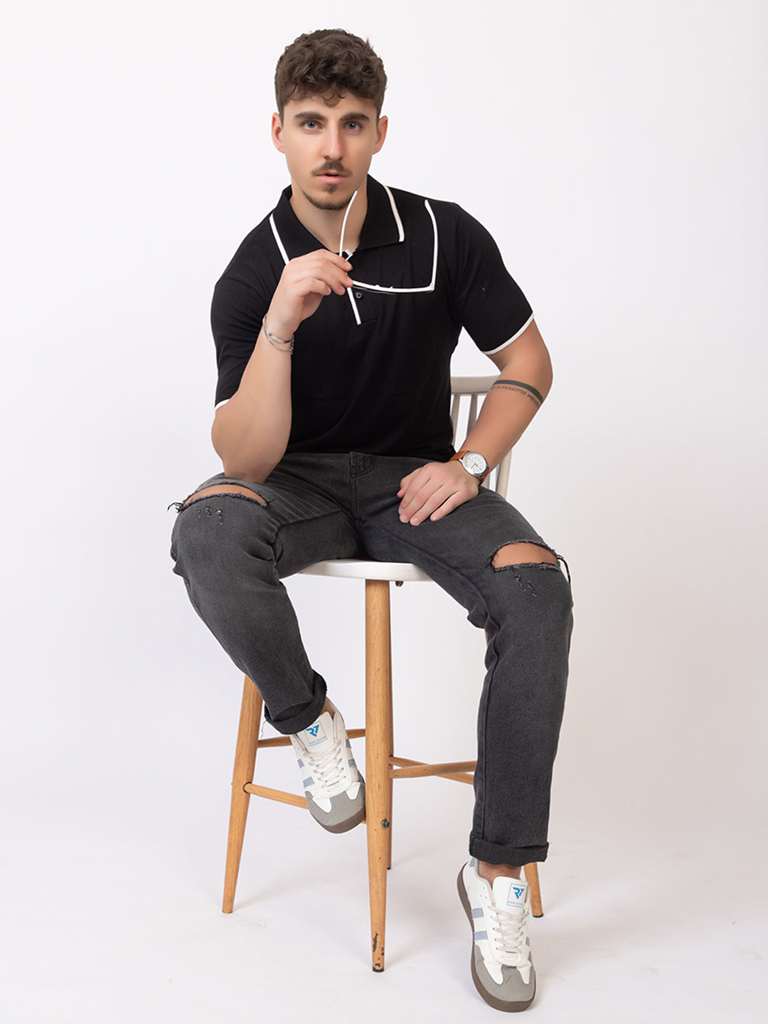 EXCLUSIVE FINEST RAGLAN SELF KNIT POLO