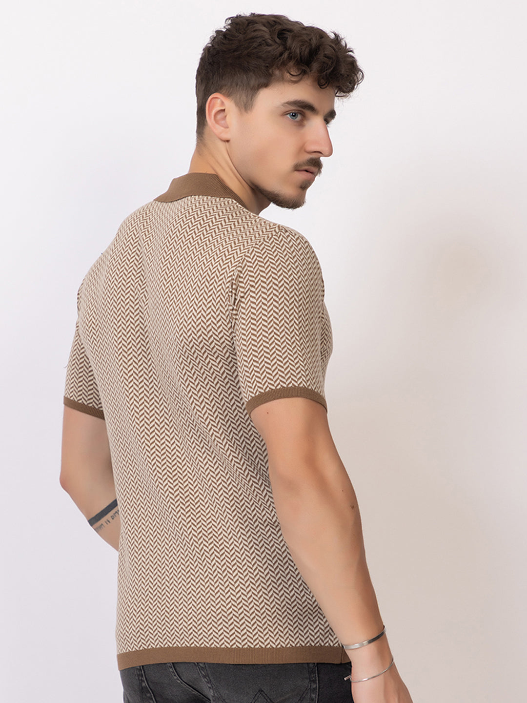 HEARING BONE FINE KNIT POLO