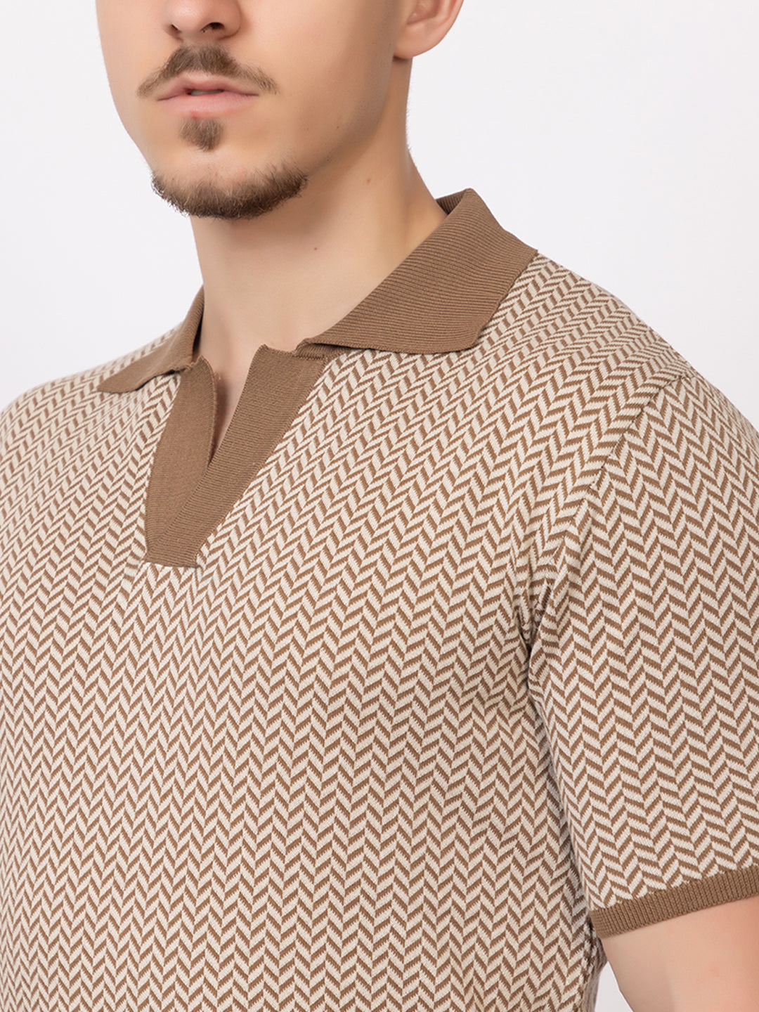 HEARING BONE FINE KNIT POLO