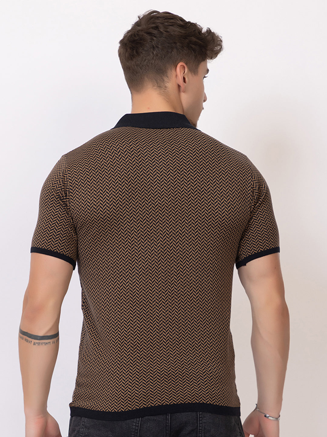 HEARING BONE FINE KNIT POLO