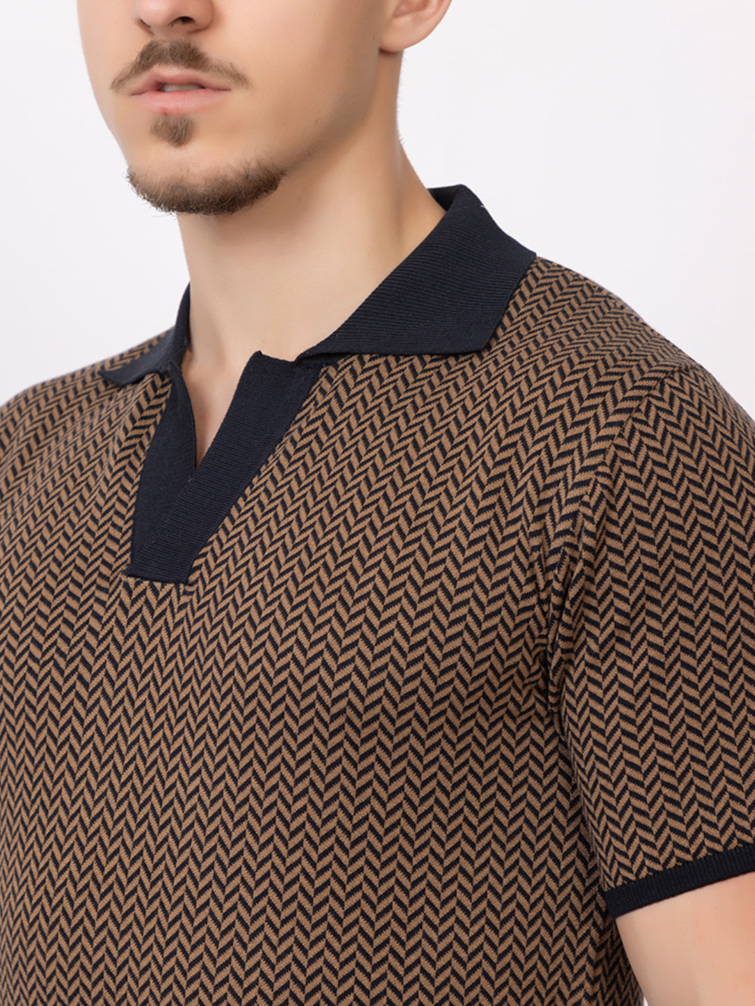 HEARING BONE FINE KNIT POLO