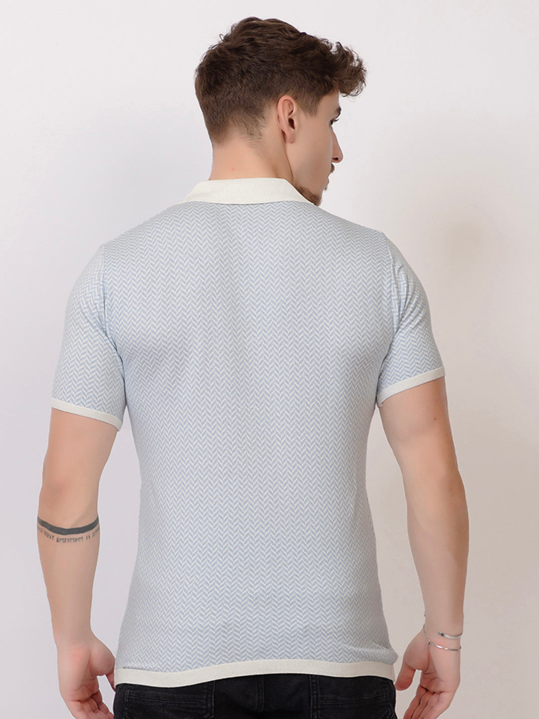HEARING BONE FINE KNIT POLO
