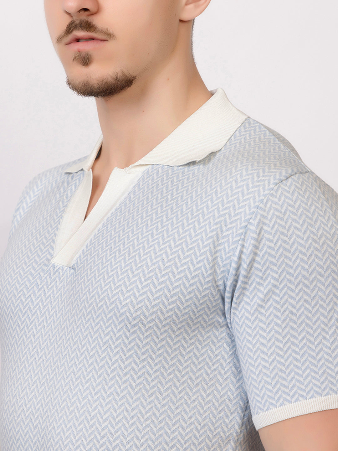 HEARING BONE FINE KNIT POLO