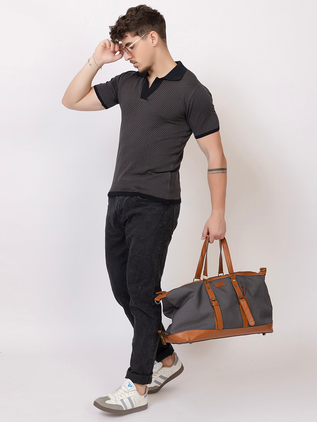 HEARING BONE FINE KNIT POLO