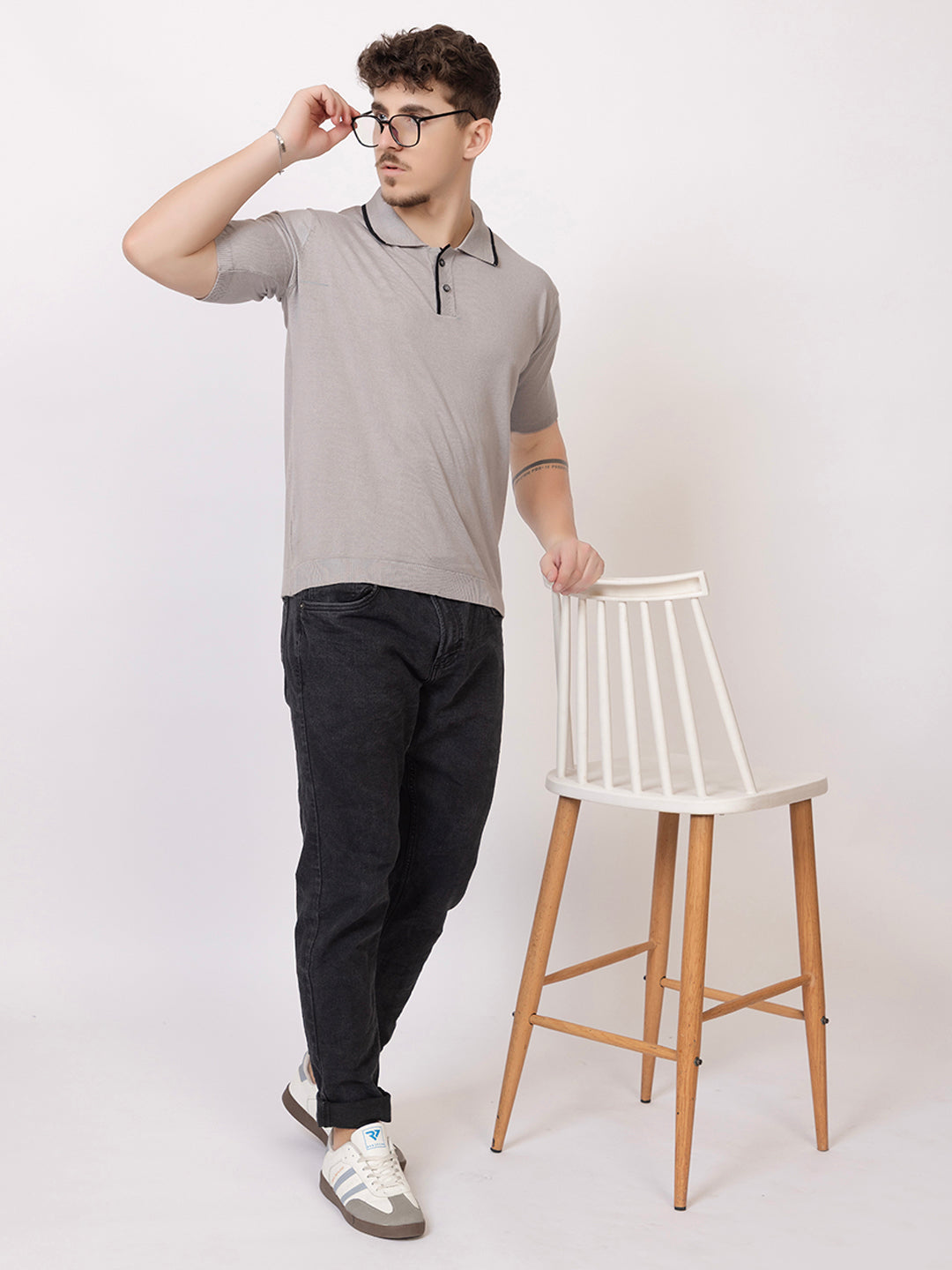 EXCLUSIVE FINEST RAGLAN SELF KNIT POLO