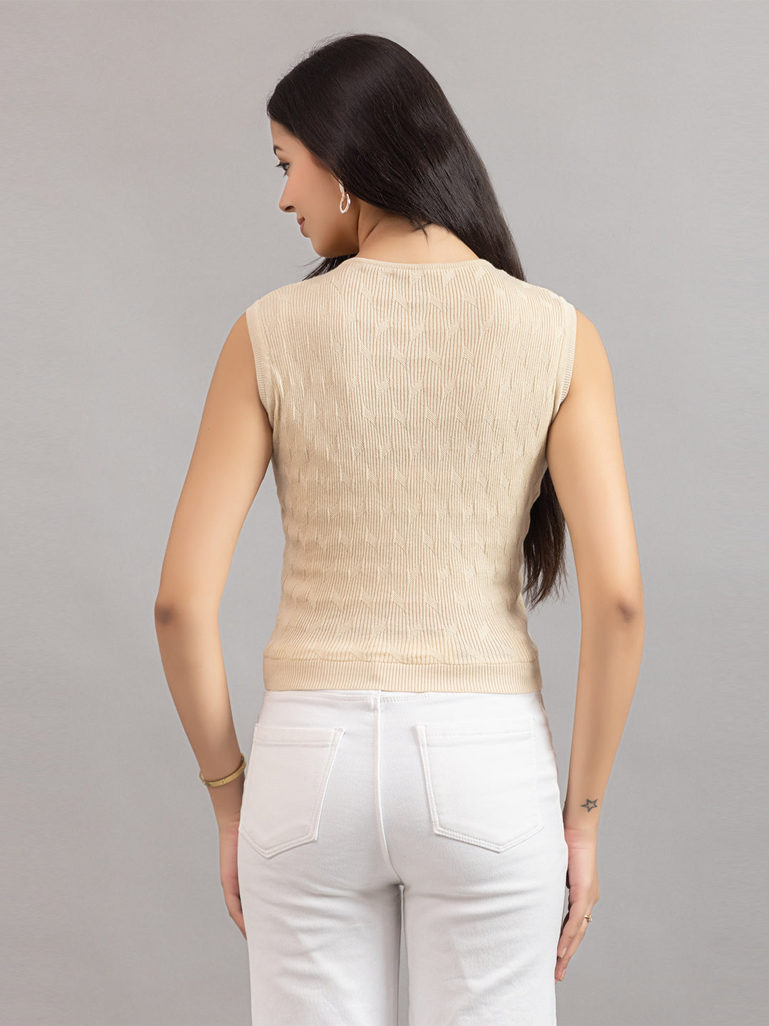 STRACHED KNIT WEST TOP
