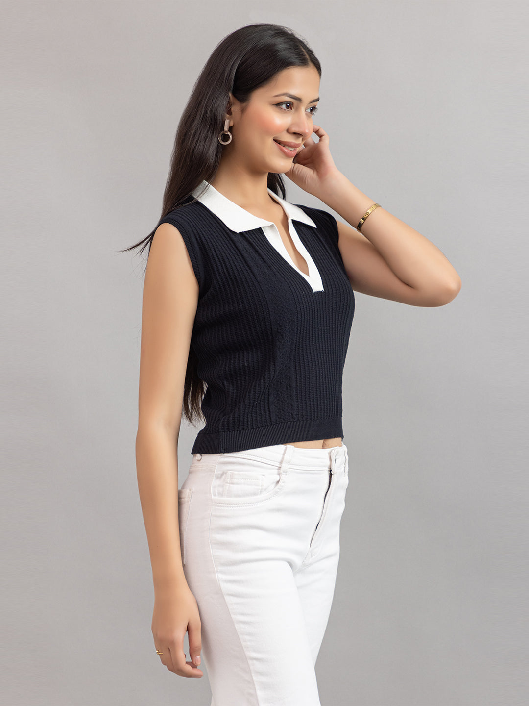 AEDENBURG V NECK POLO TOP