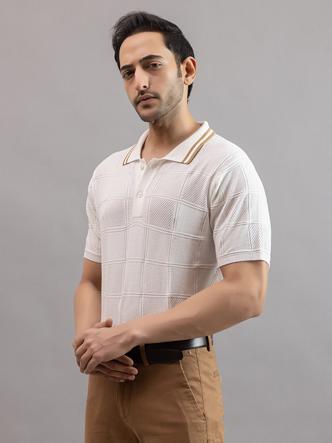 RELAXED REVERSE FINE KNIT POLO
