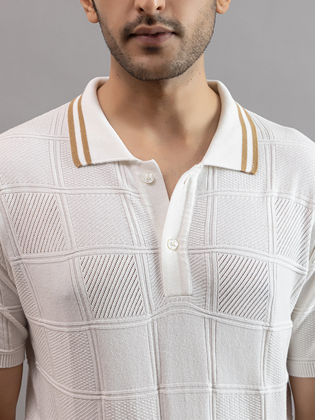 RELAXED REVERSE FINE KNIT POLO
