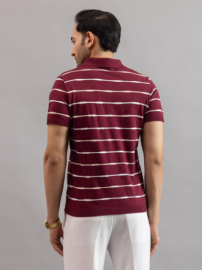 Homme fine knit stripe shirt