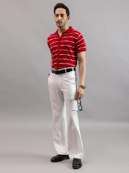 Homme fine knit stripe shirt
