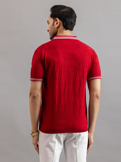 TEXTURED MUSTANG FINE KNIT POLO