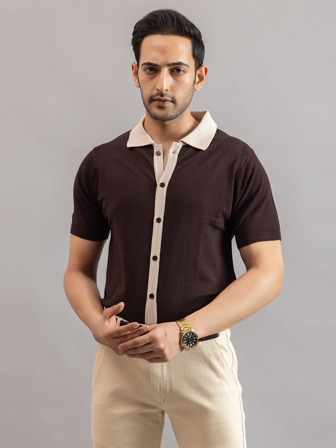 RELAXED REVERSE KNIT SHIRT