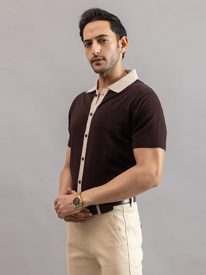 RELAXED REVERSE KNIT SHIRT