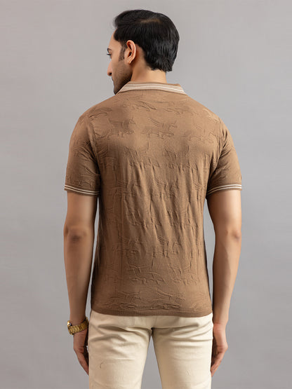 TEXTURED MUSTANG FINE KNIT POLO