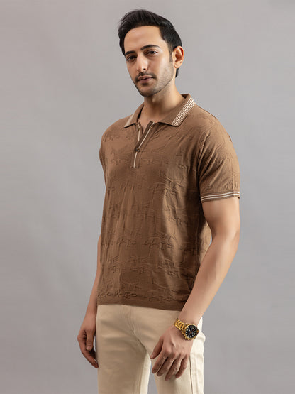 TEXTURED MUSTANG FINE KNIT POLO