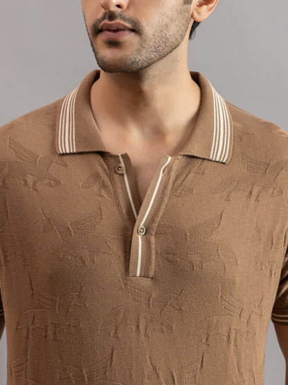 TEXTURED MUSTANG FINE KNIT POLO